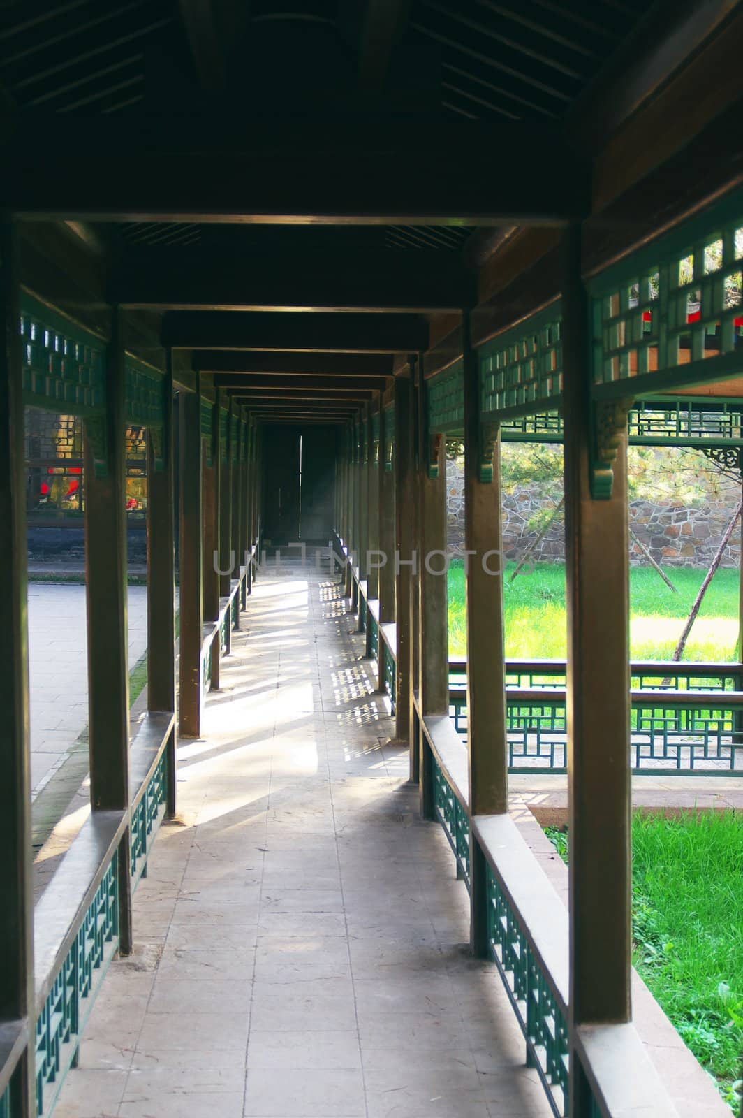 Corridor in Chengde Imperial Summer Resort , Hebei province, China