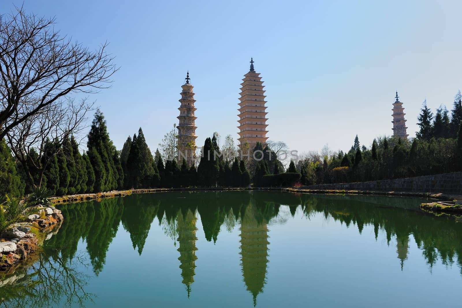 Buddhist pagodas in Dali, Yunnan province of China