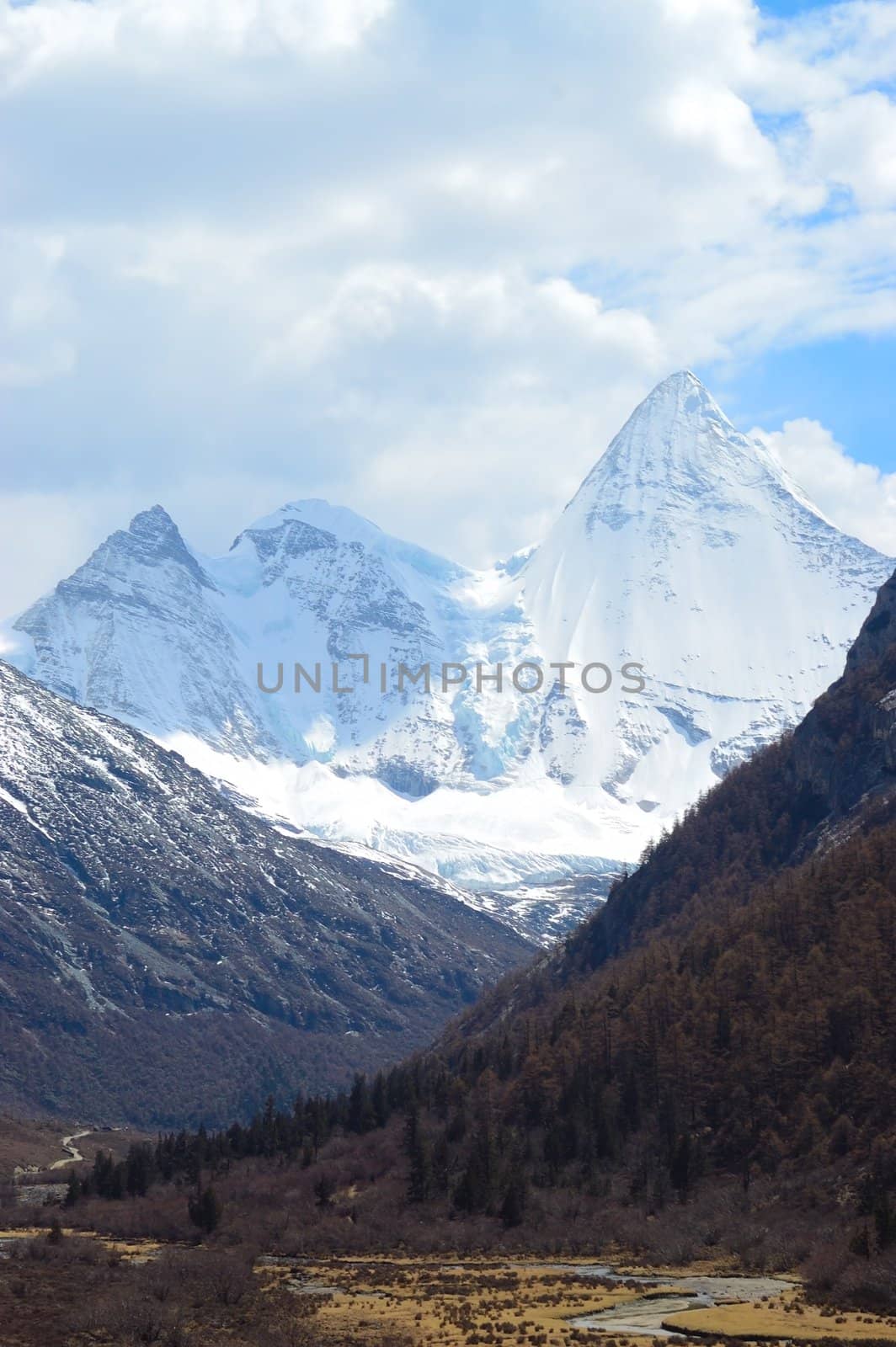Snowy Mountains in Yading, Daocheng county, Ganzi district, Sichuan province, China