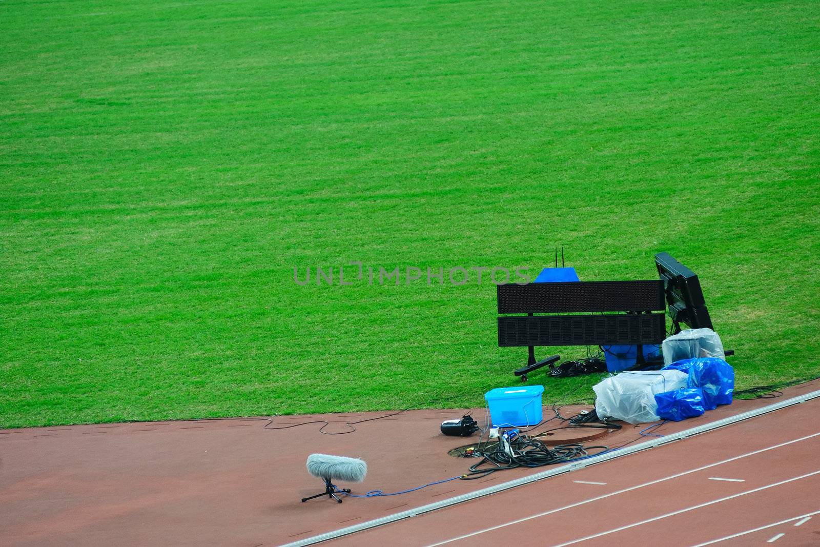 Instruments on the track and field competition field