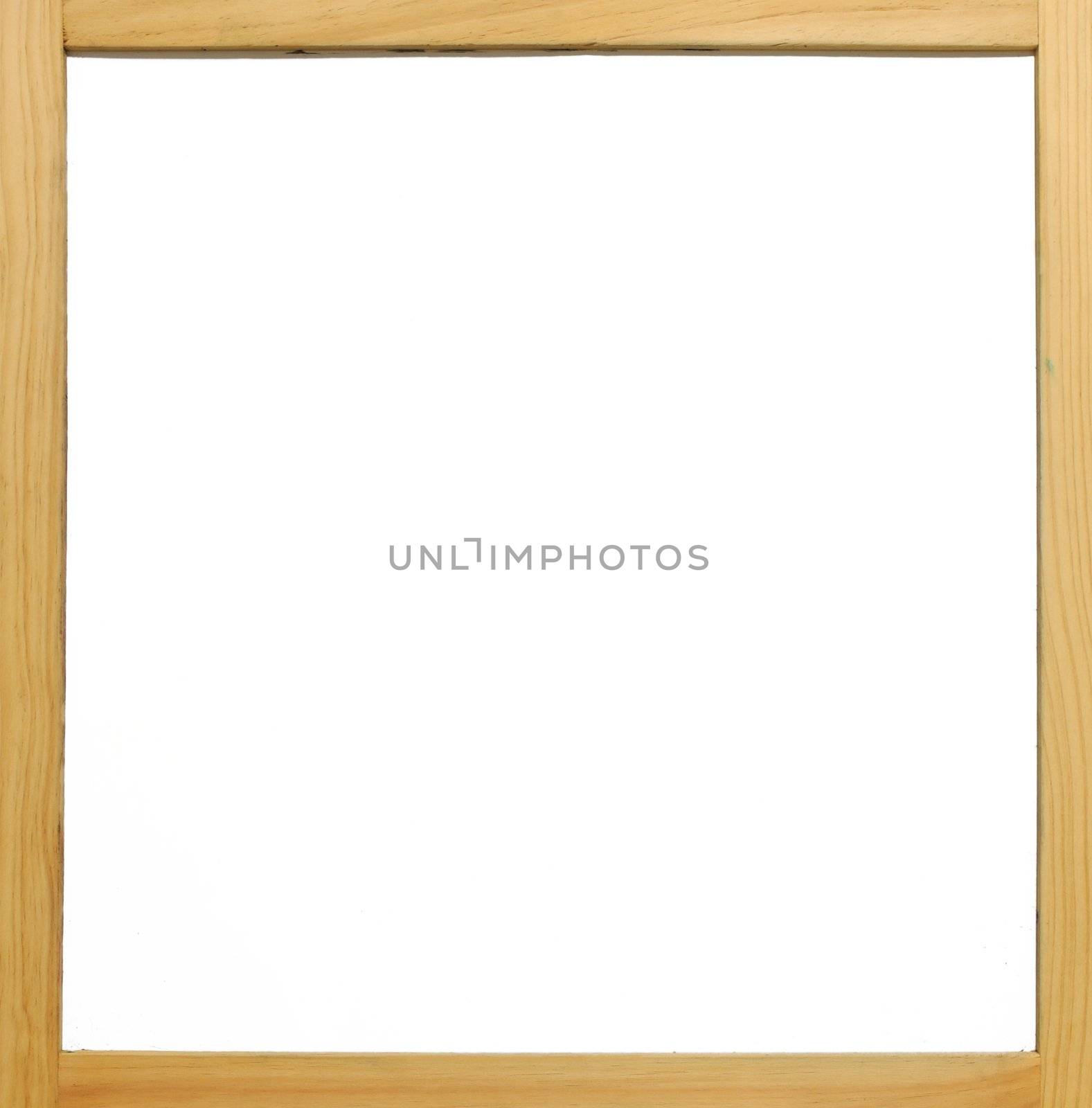 Wooden frame white board with pure isolated white area