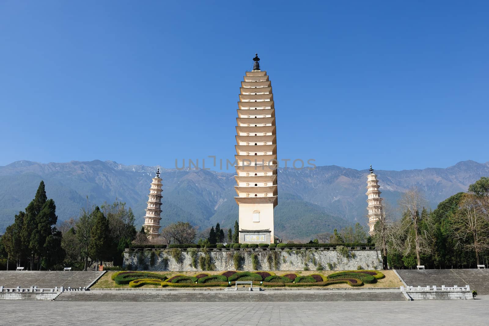 Buddhist pagodas in Dali, Yunnan province of China