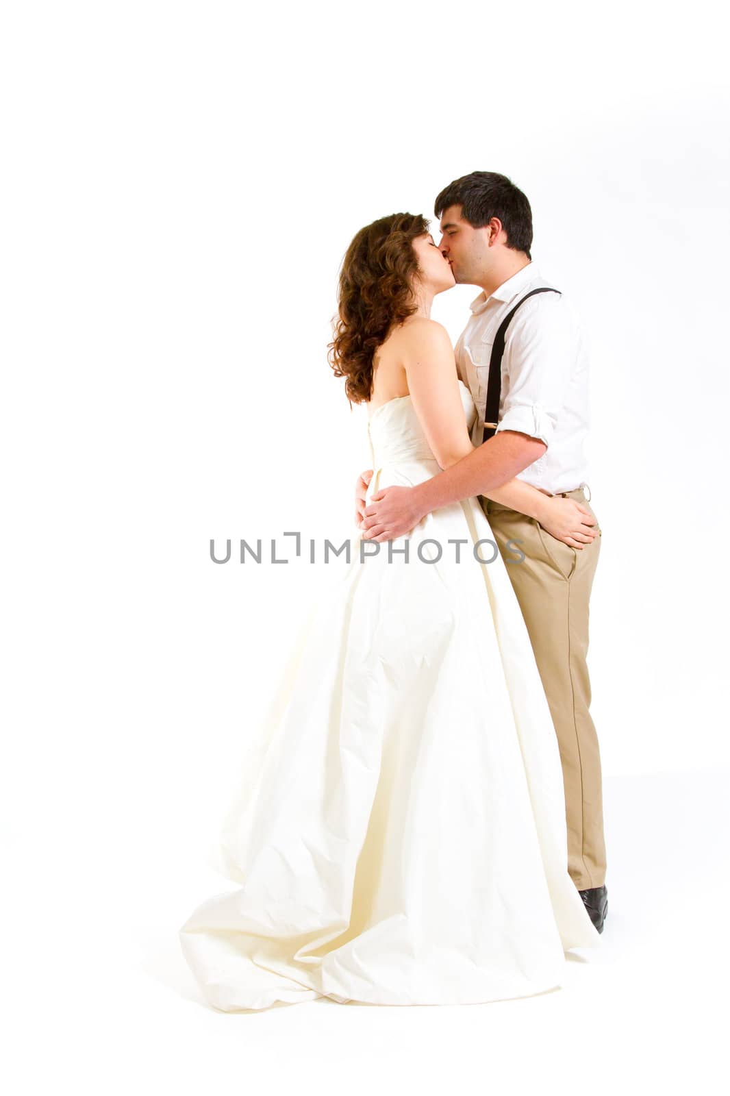 Bride and Groom in Studio by joshuaraineyphotography