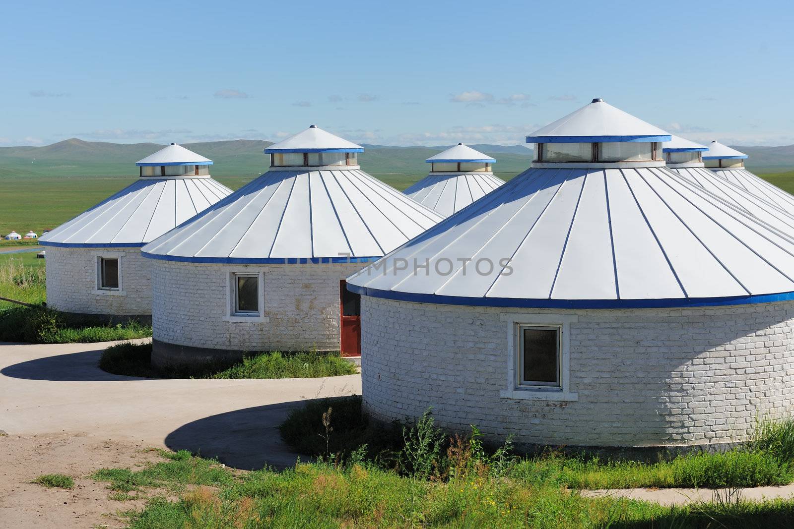 Mongolian yurts in the grassland of Hulun Buir League of Inner-Mongolia, China
