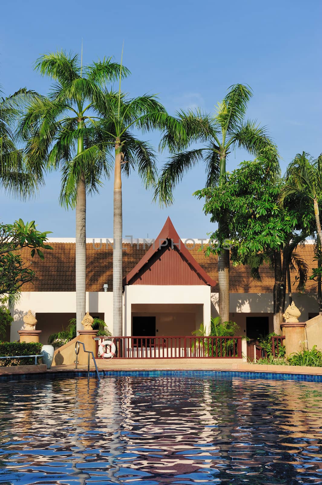 Swimming pool in the hotel in Phuket Island, Thailand