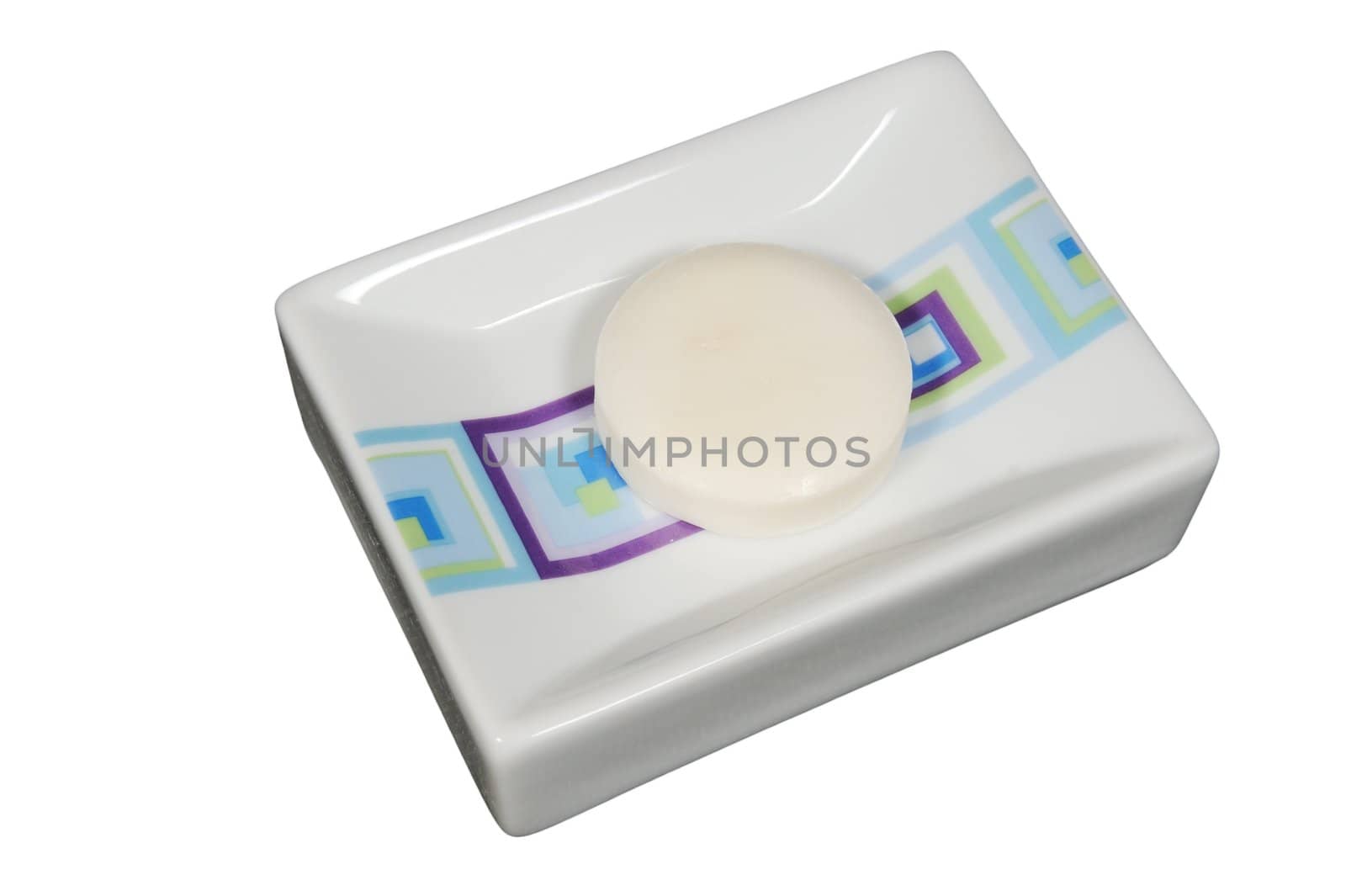 Soap and soap box isolated on white background