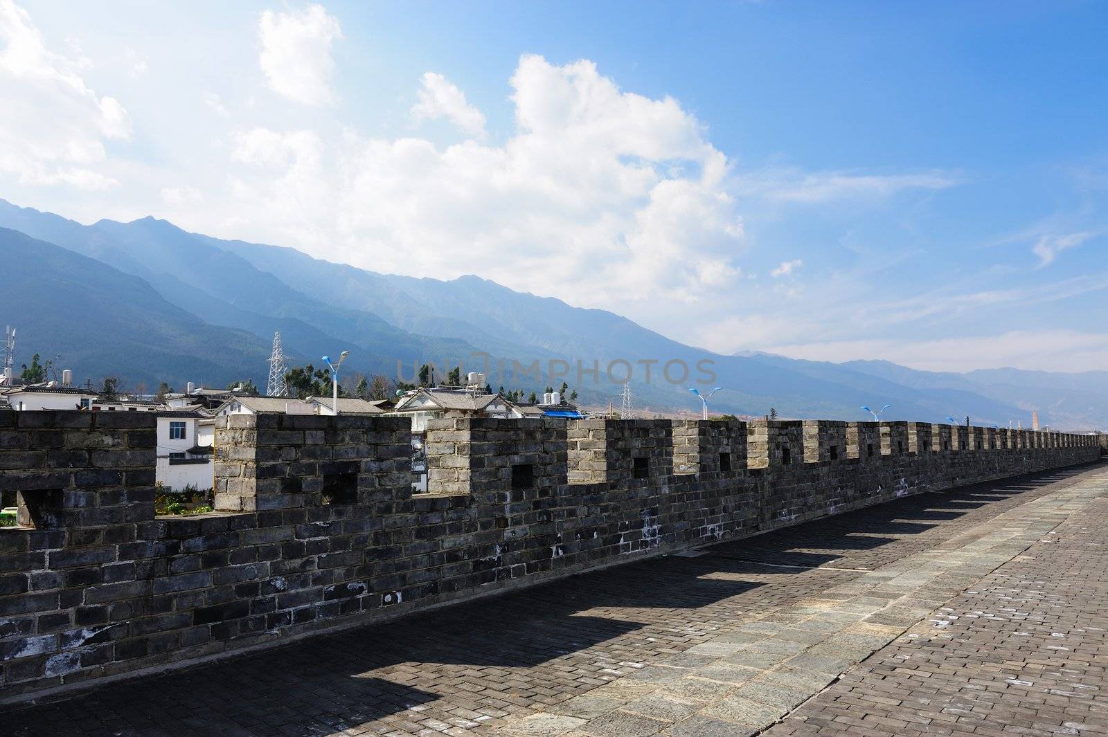 China ancient city wall in Dali, Yunnan province