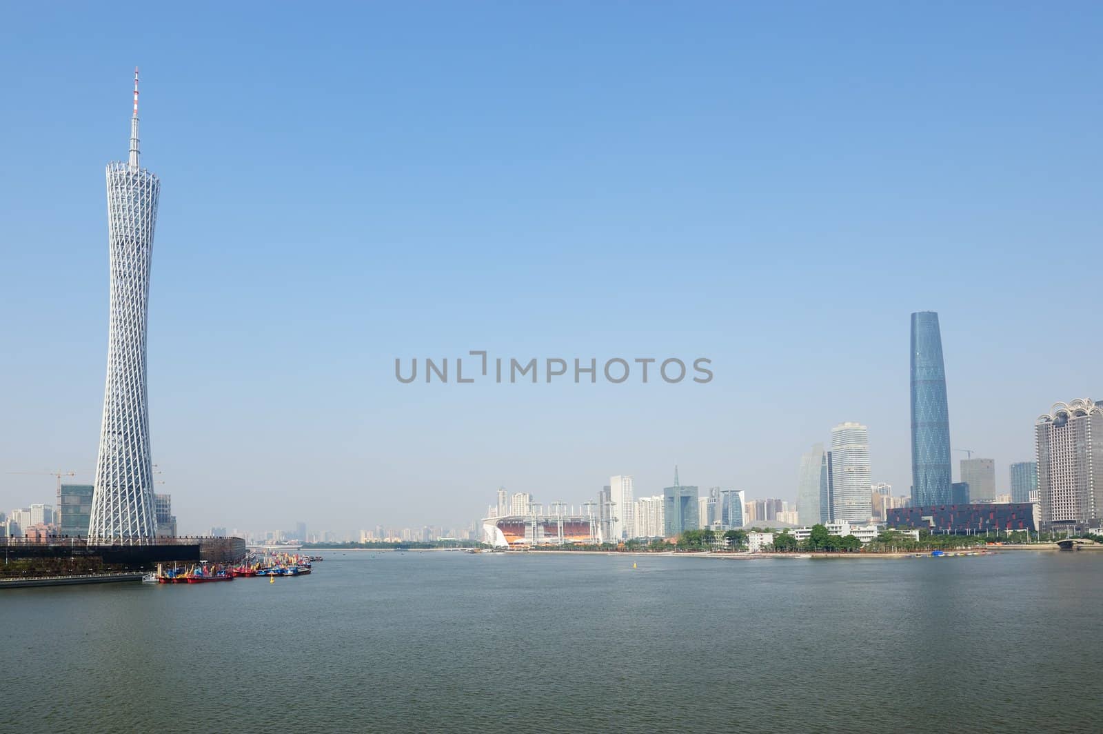 Zhujiang River landscape in Guangzhou city, Guangdong province, China