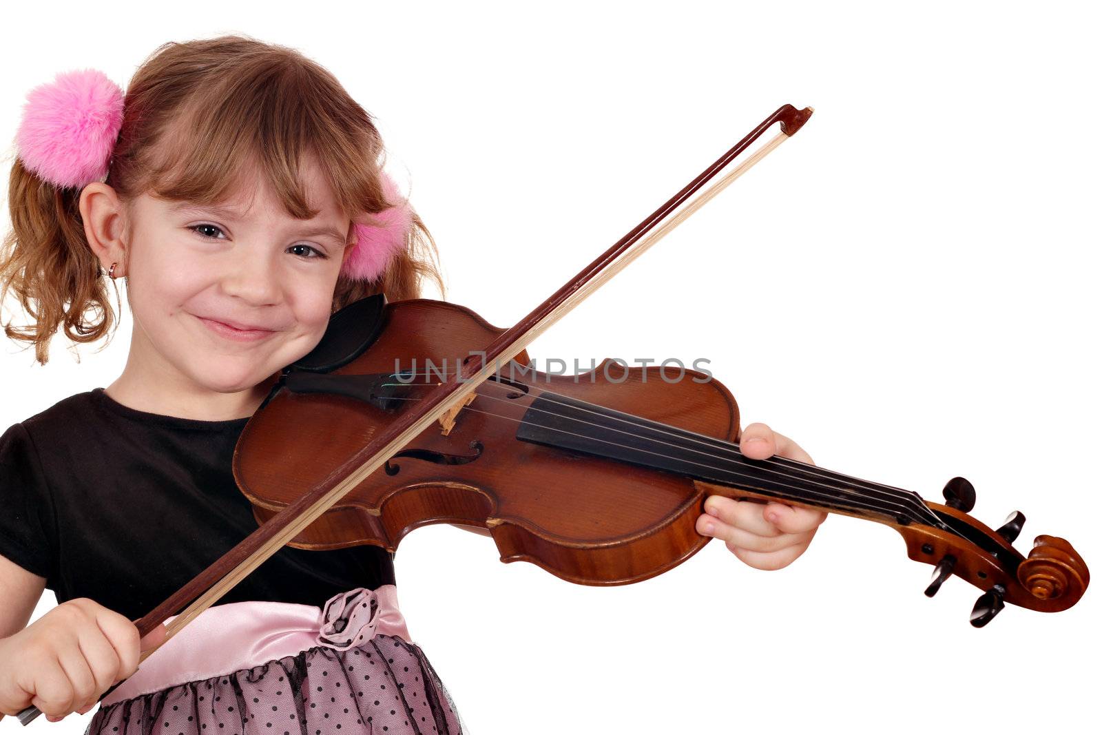 beautiful little girl play violin