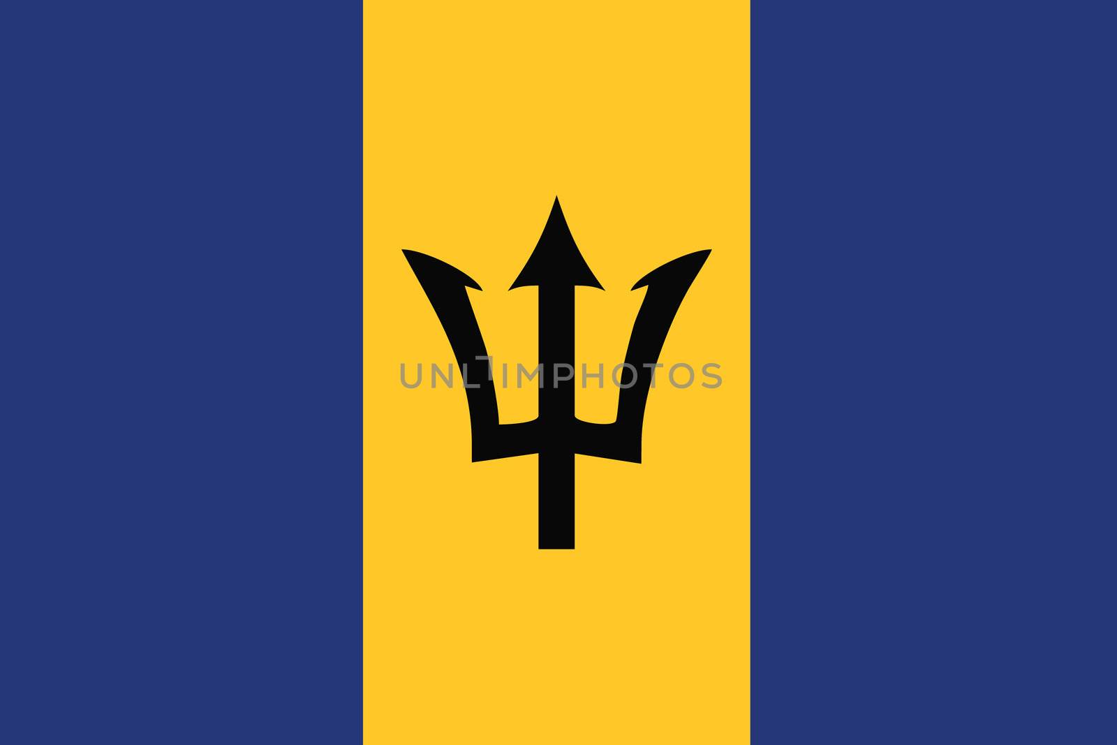 Illustrated Drawing of the flag  Barbados by DragonEyeMedia