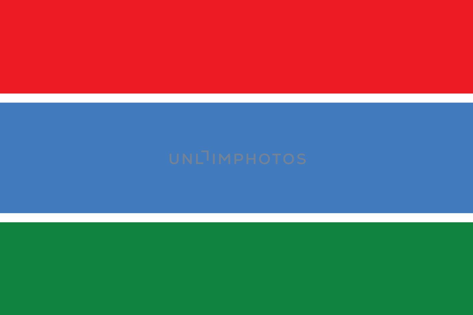 An Illustrated Drawing of the flag of Gambia