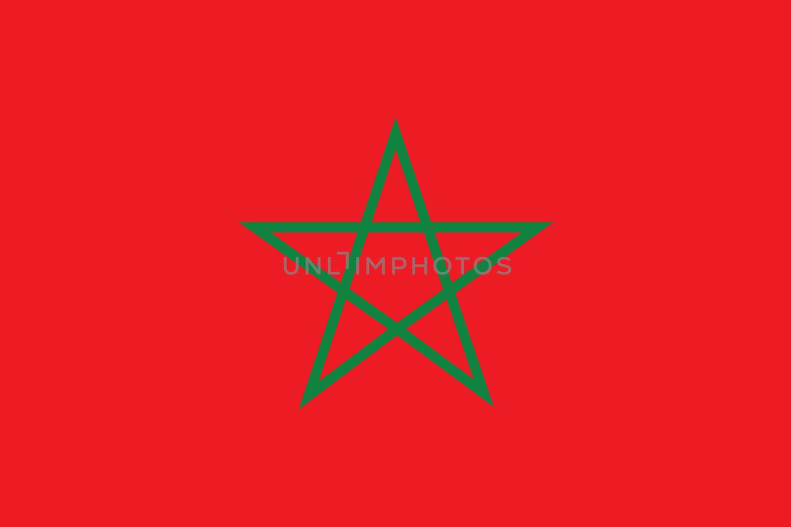 An Illustrated Drawing of the flag of Morocco