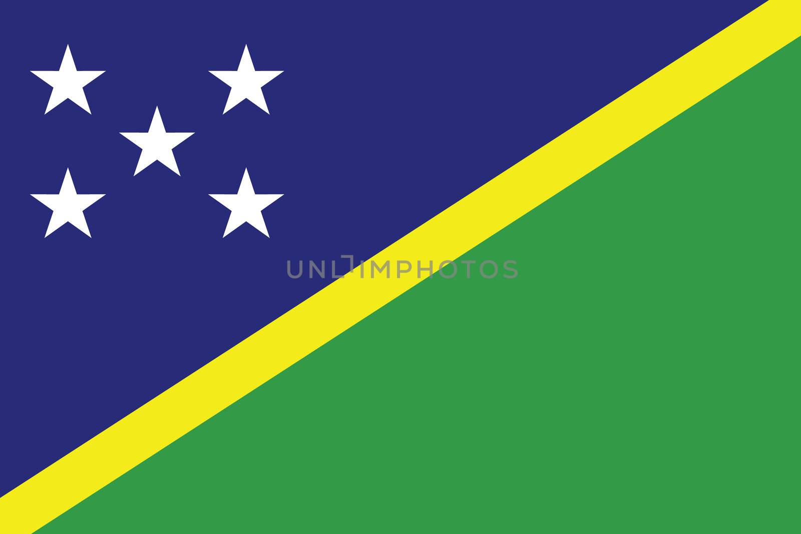 An Illustrated Drawing of the flag of Solomon Islands