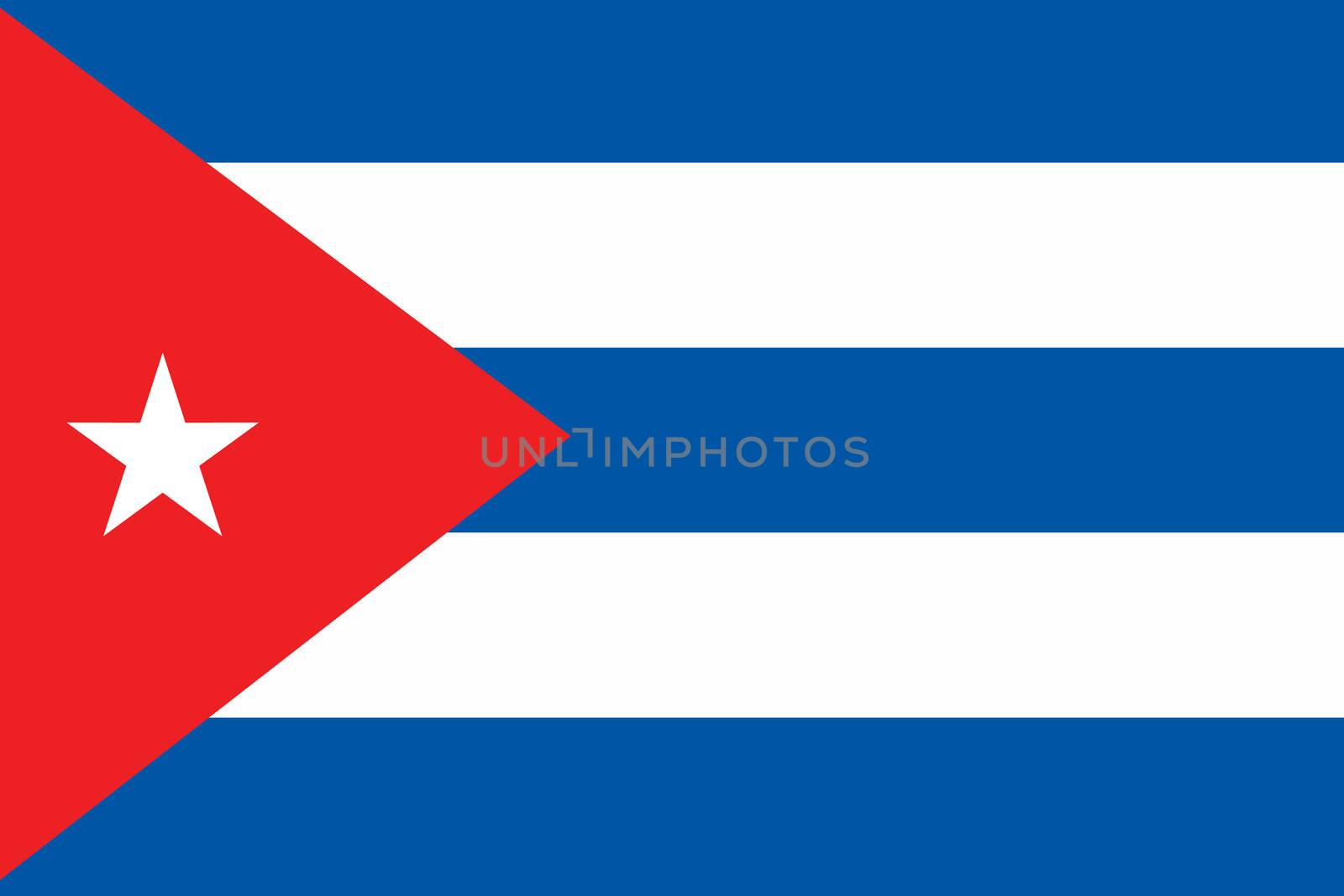 An Illustrated Drawing of the flag of Cuba