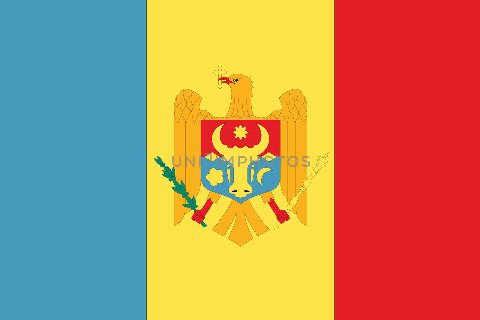 Illustrated Drawing of the flag of Moldova by DragonEyeMedia