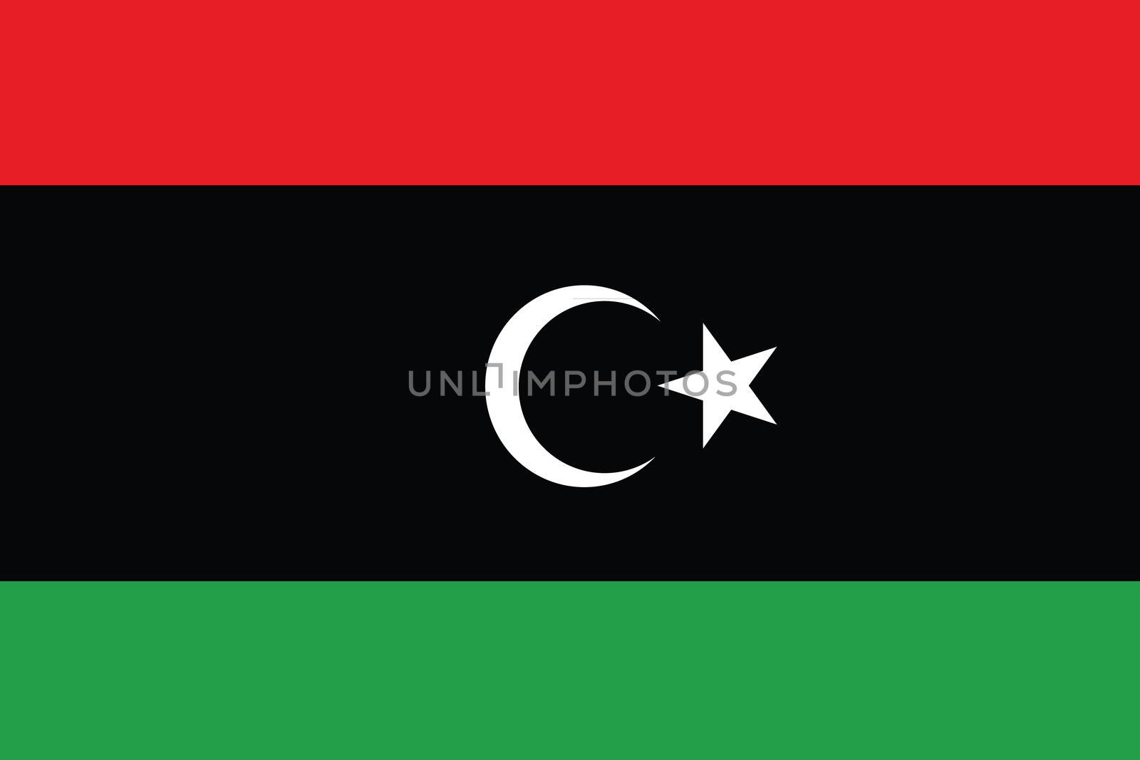 An Illustrated Drawing of the flag of Libya