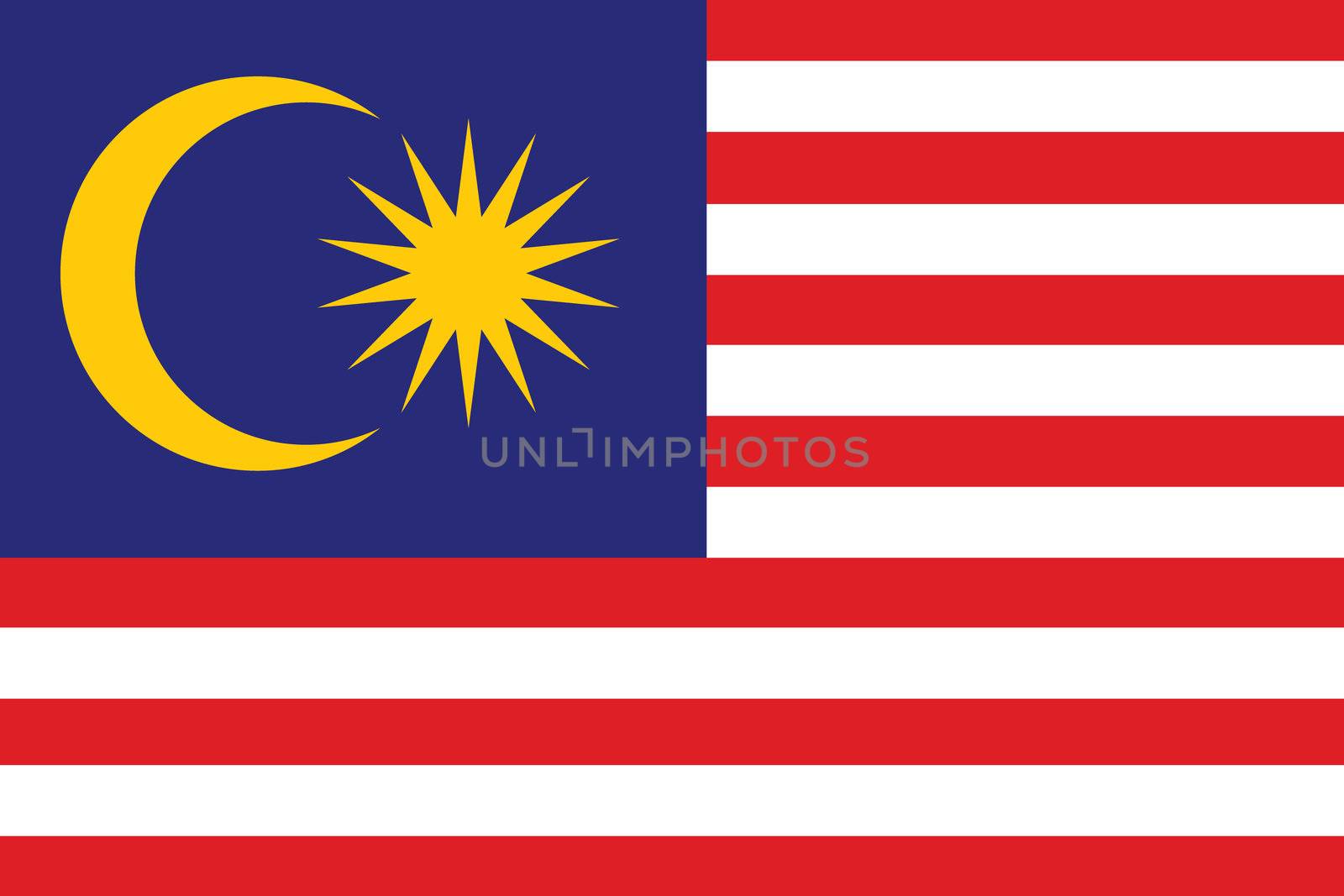 An Illustrated Drawing of the flag of Malaysia