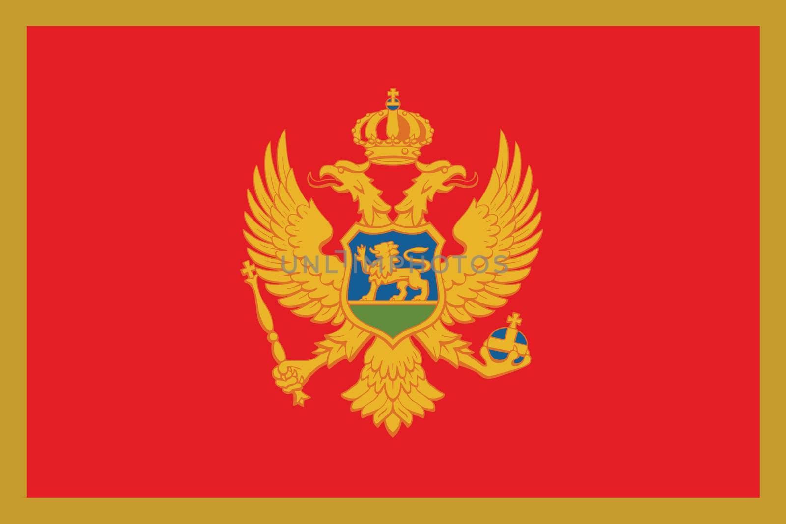 Illustrated Drawing of the flag of Montenegro by DragonEyeMedia