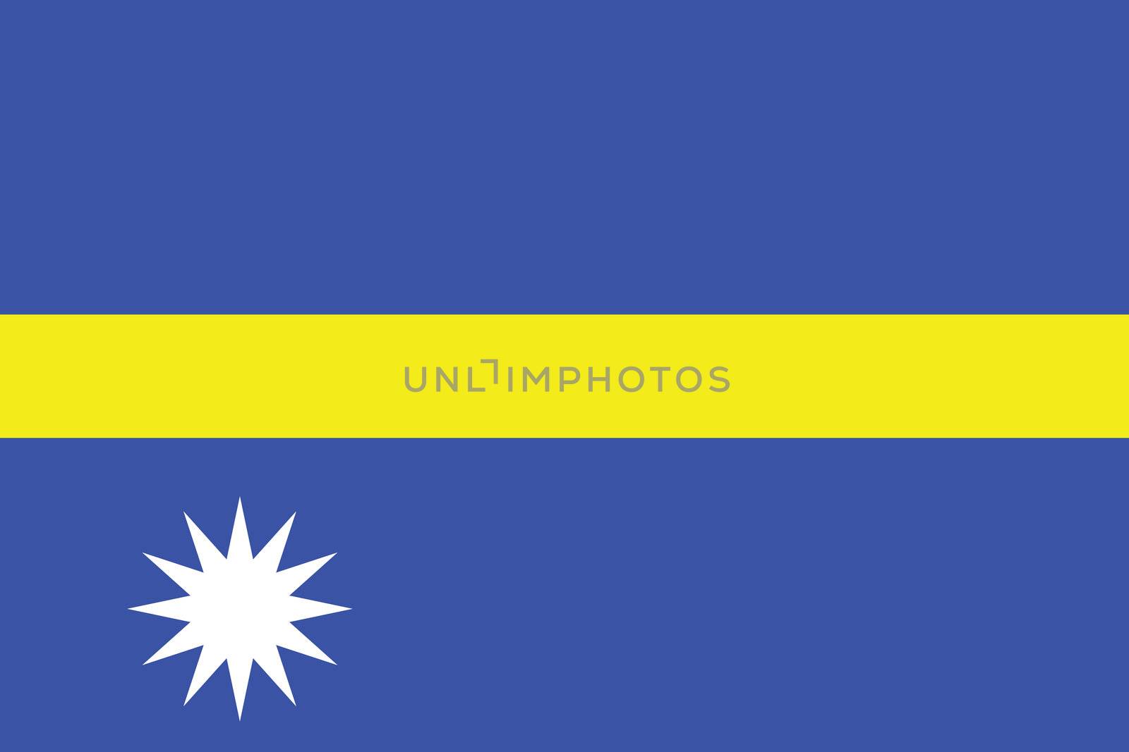 Illustrated Drawing of the flag of Nauru by DragonEyeMedia