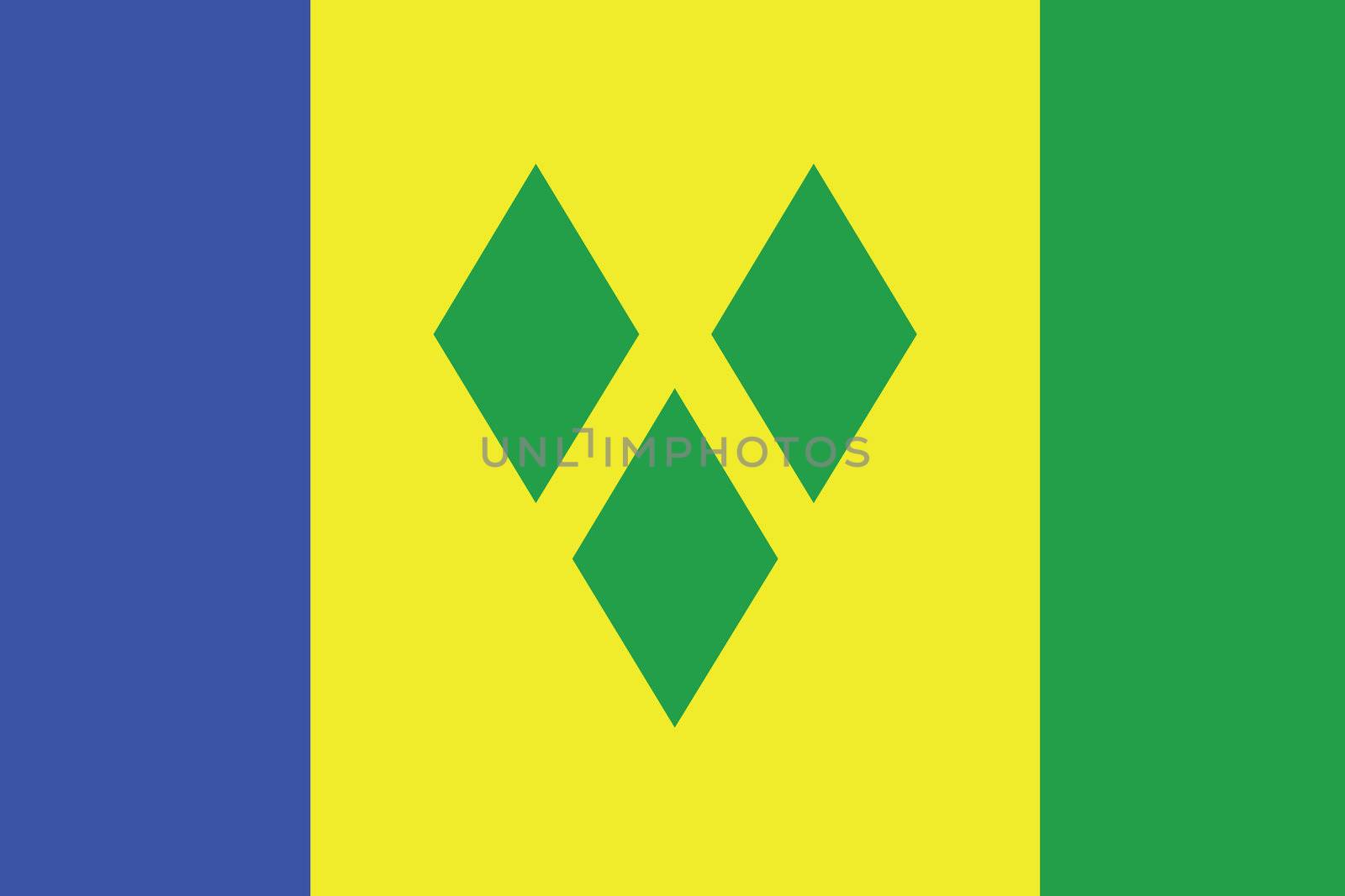 The flag of Saint Vincents and the Grenadines by DragonEyeMedia