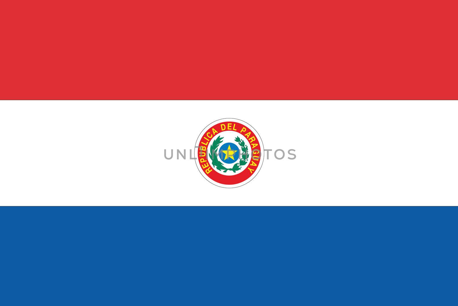An Illustrated Drawing of the flag of Paraguay