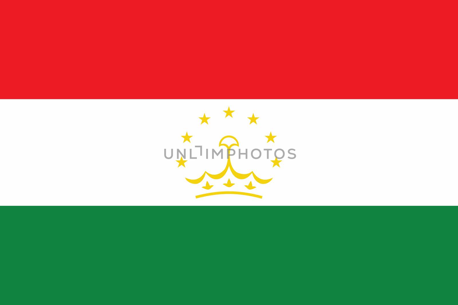 Illustrated Drawing of the flag of Tajikistan by DragonEyeMedia