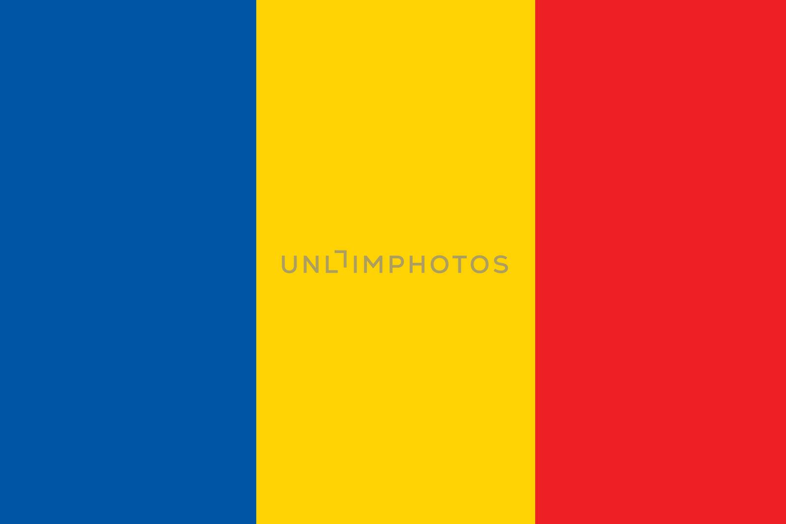 An Illustrated Drawing of the flag of Chad