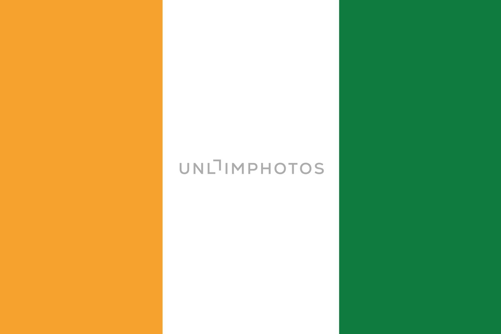 An Illustrated Drawing of the flag of Cote D'Ivoire