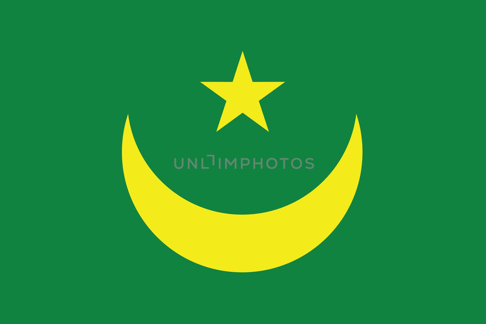 Illustrated Drawing of the flag of Mauritania by DragonEyeMedia