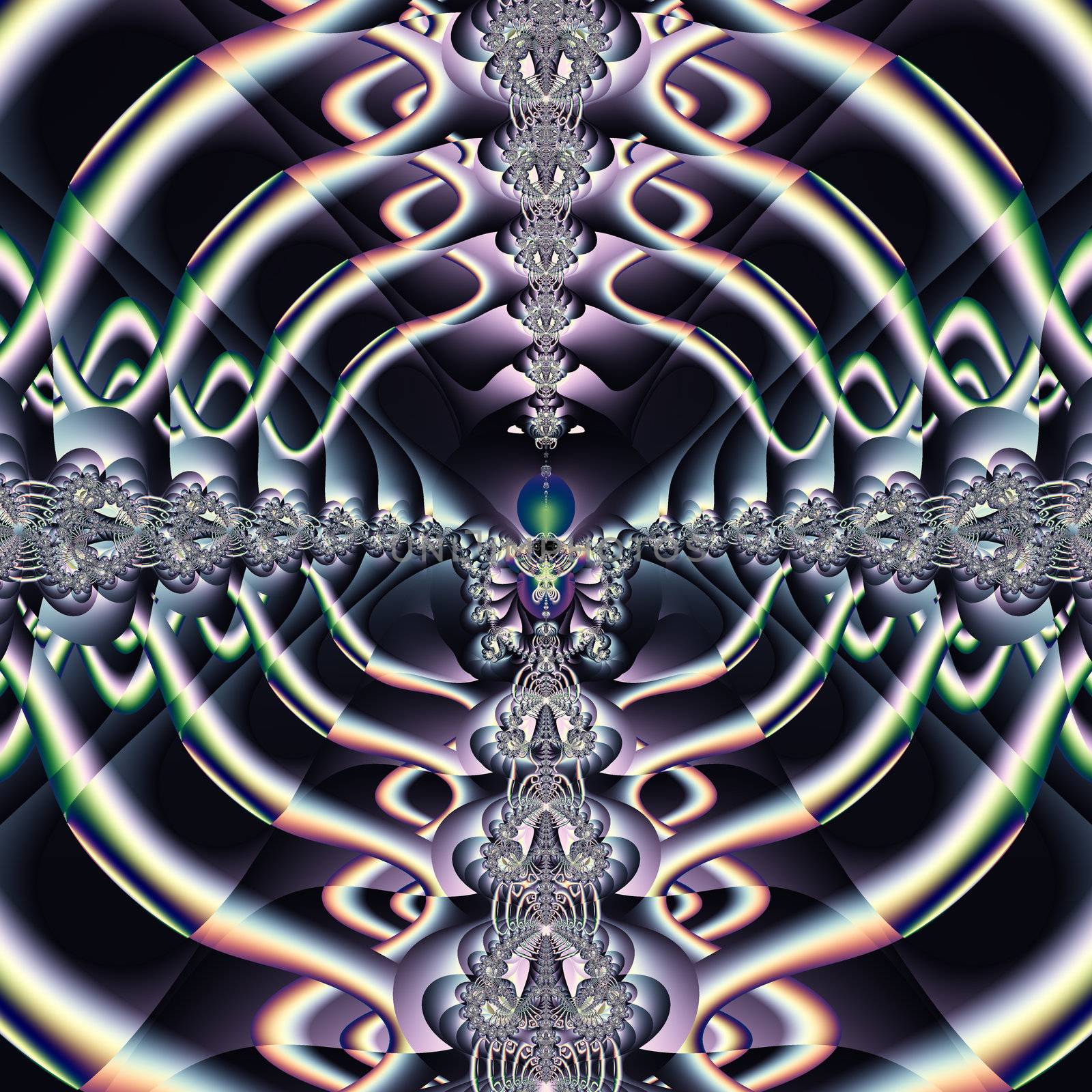 Bright and funky original fractal design, abstract art, purple world