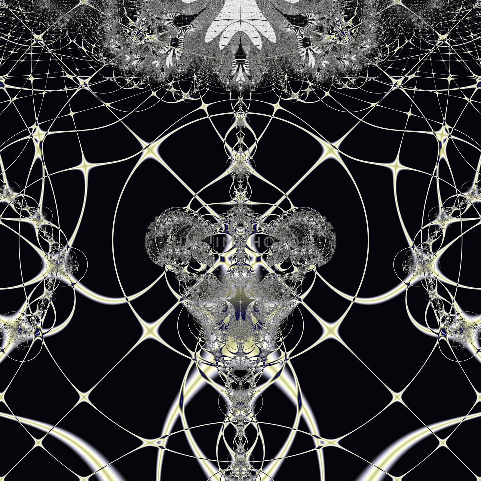 Elegant fractal design, abstract psychedelic art, golden web