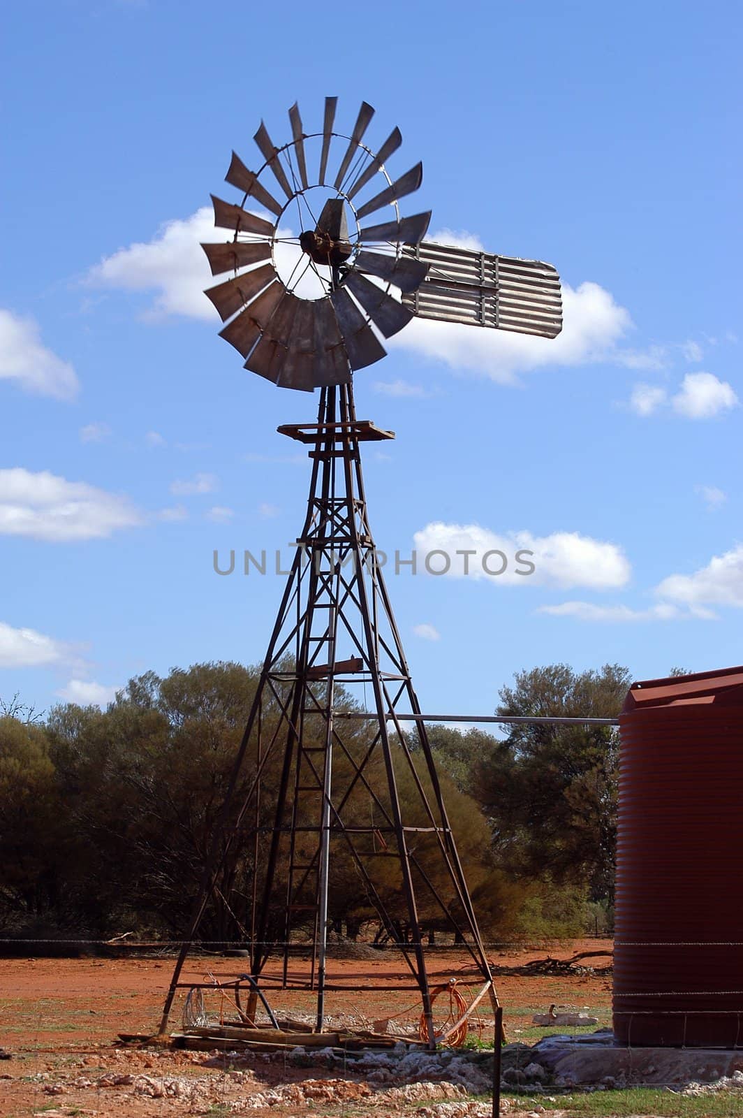Wind mill in the Australian bush