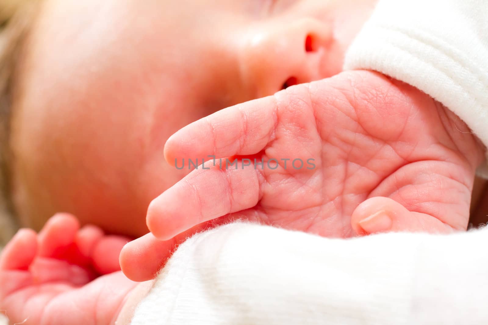 Newborn Baby Boy Hands by joshuaraineyphotography