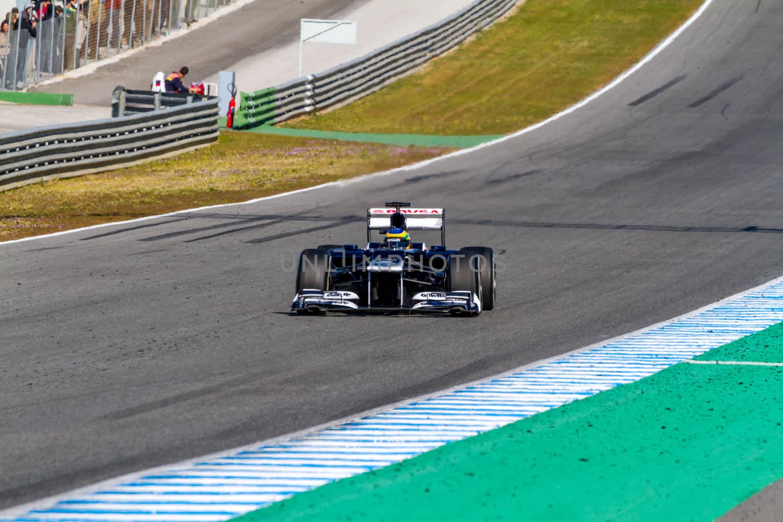 JEREZ DE LA FRONTERA, SPAIN - FEB 10: Bruno Senna of Williams F1 races on training session on February 10 , 2012, in Jerez de la Frontera , Spain
