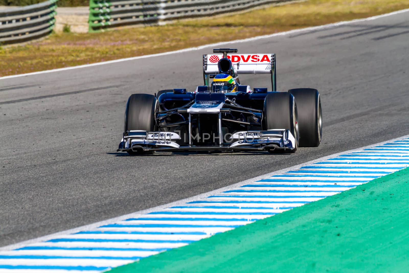 JEREZ DE LA FRONTERA, SPAIN - FEB 10: Bruno Senna of Williams F1 races on training session on February 10 , 2012, in Jerez de la Frontera , Spain