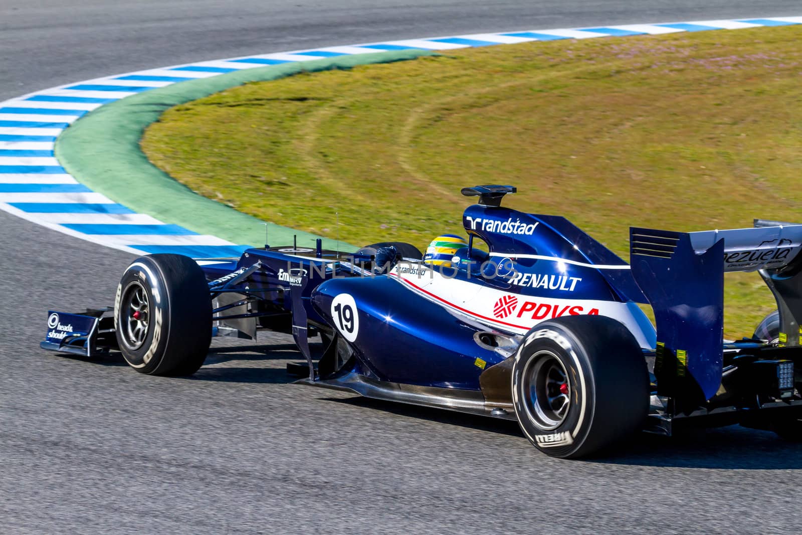 JEREZ DE LA FRONTERA, SPAIN - FEB 10: Bruno Senna of Williams F1 races on training session on February 10 , 2012, in Jerez de la Frontera , Spain