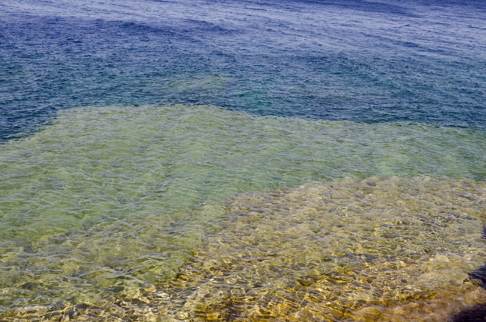 Rock and clear water at shore of Georgian Bay Ontario