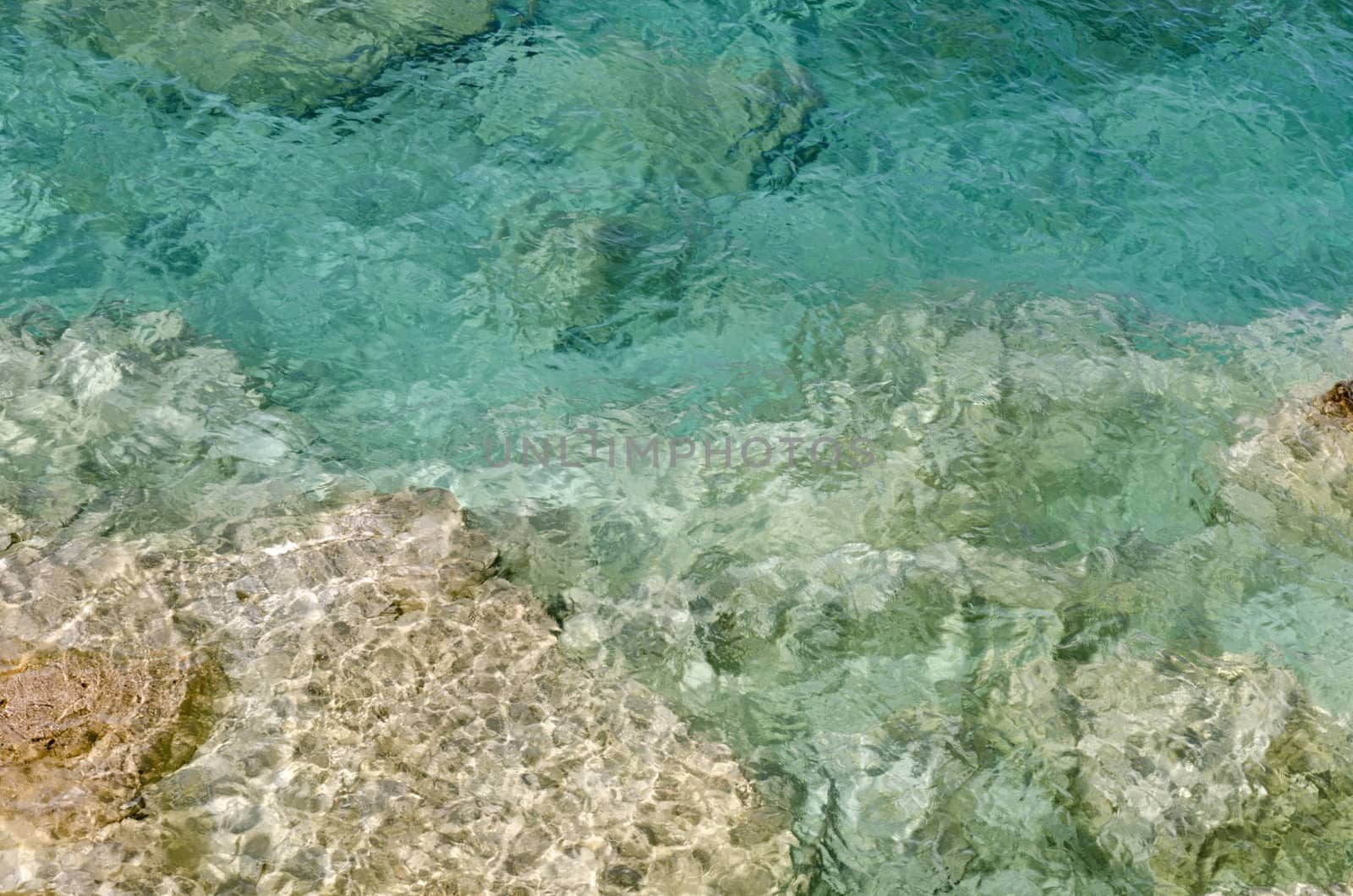 Rock and clear water at shore of Georgian Bay Ontario