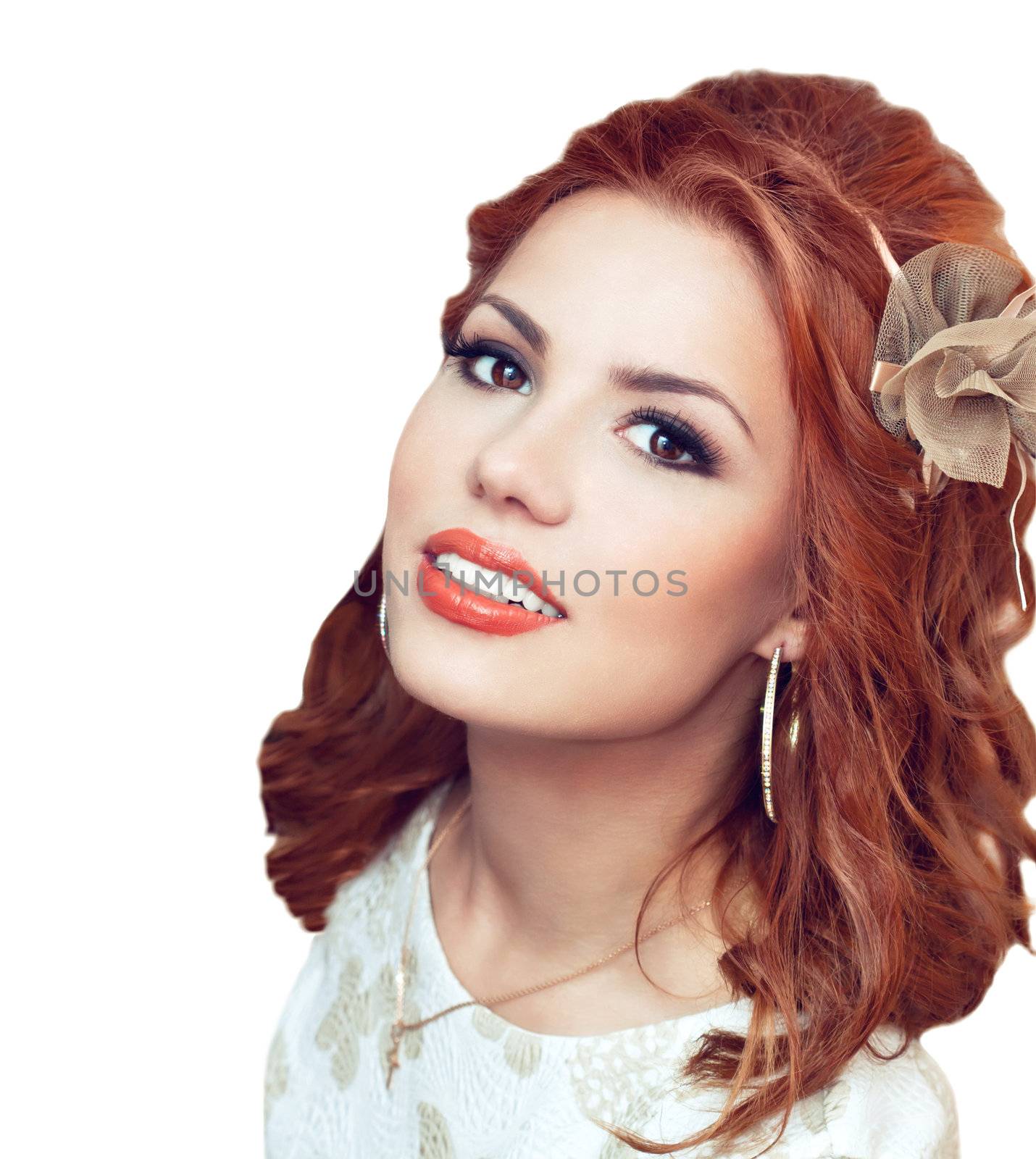 close up portrait of a pretty girl with accessories