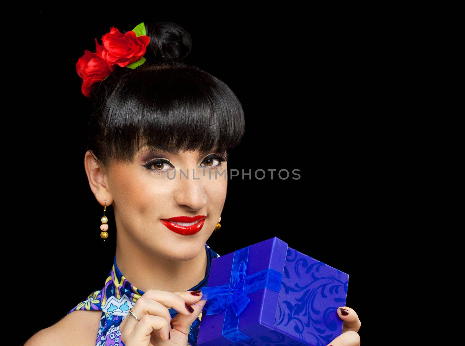 close up portrait of a pretty girl with accessories