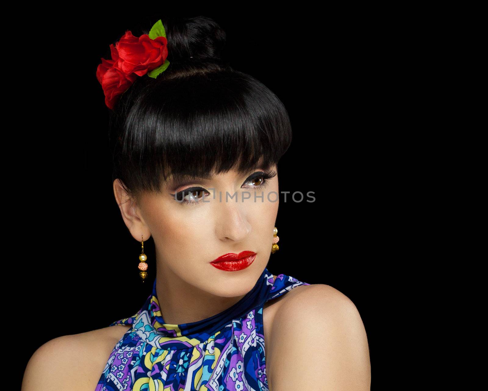 close up portrait of a pretty girl with accessories