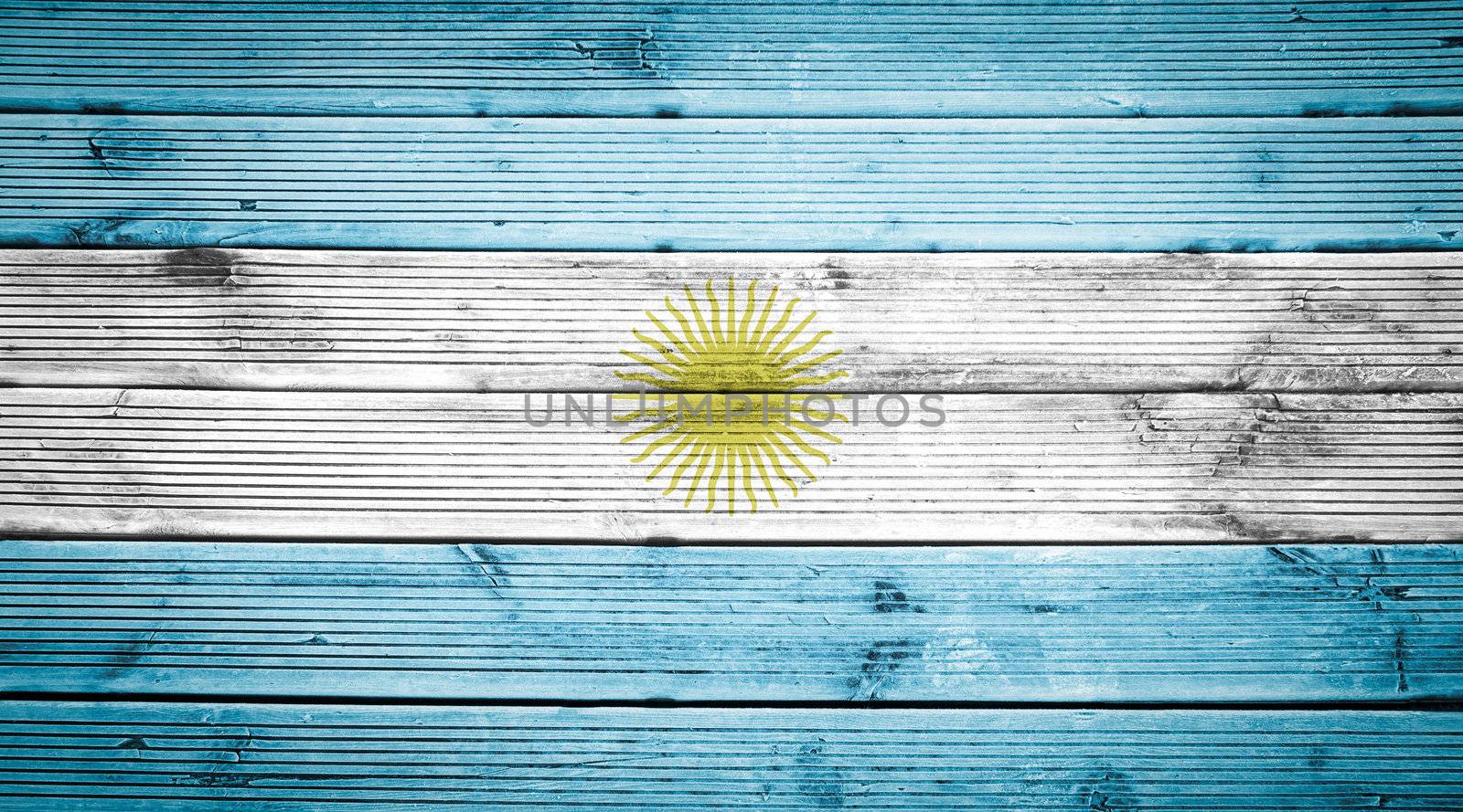 Wood texture background with colors of the flag of Argentina by doble.d