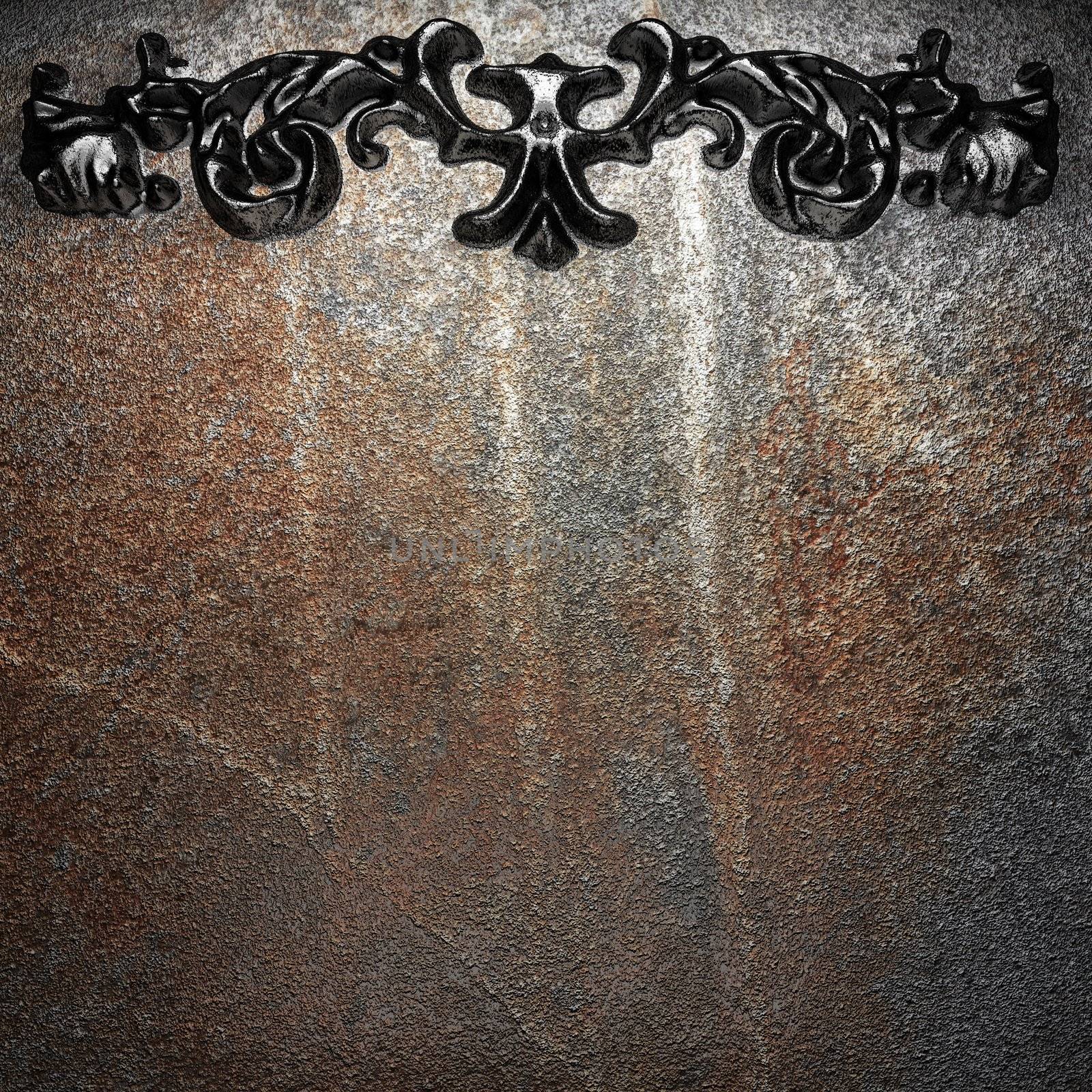 iron vintage ornament on wall