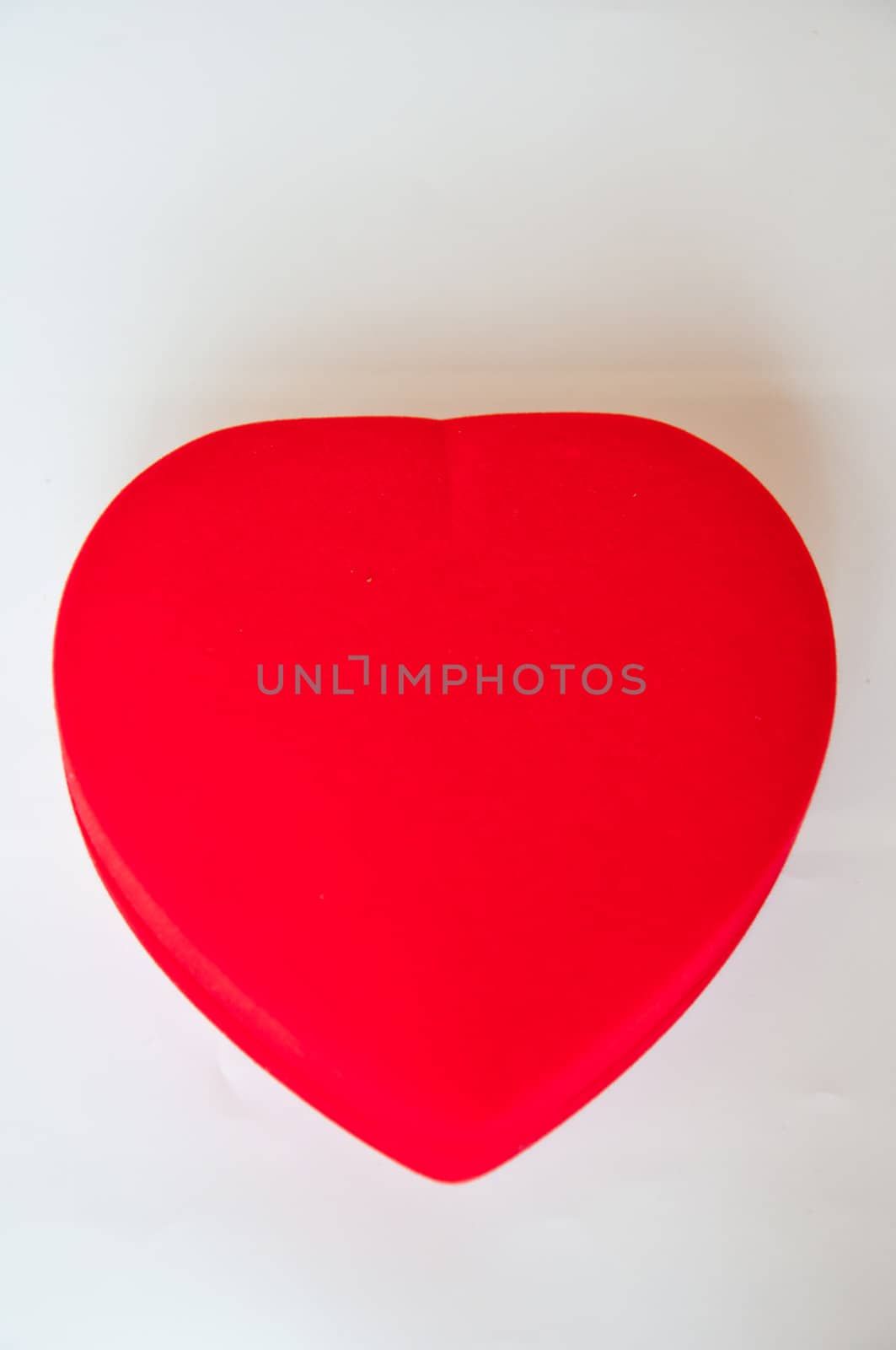 Red heart shape on white background