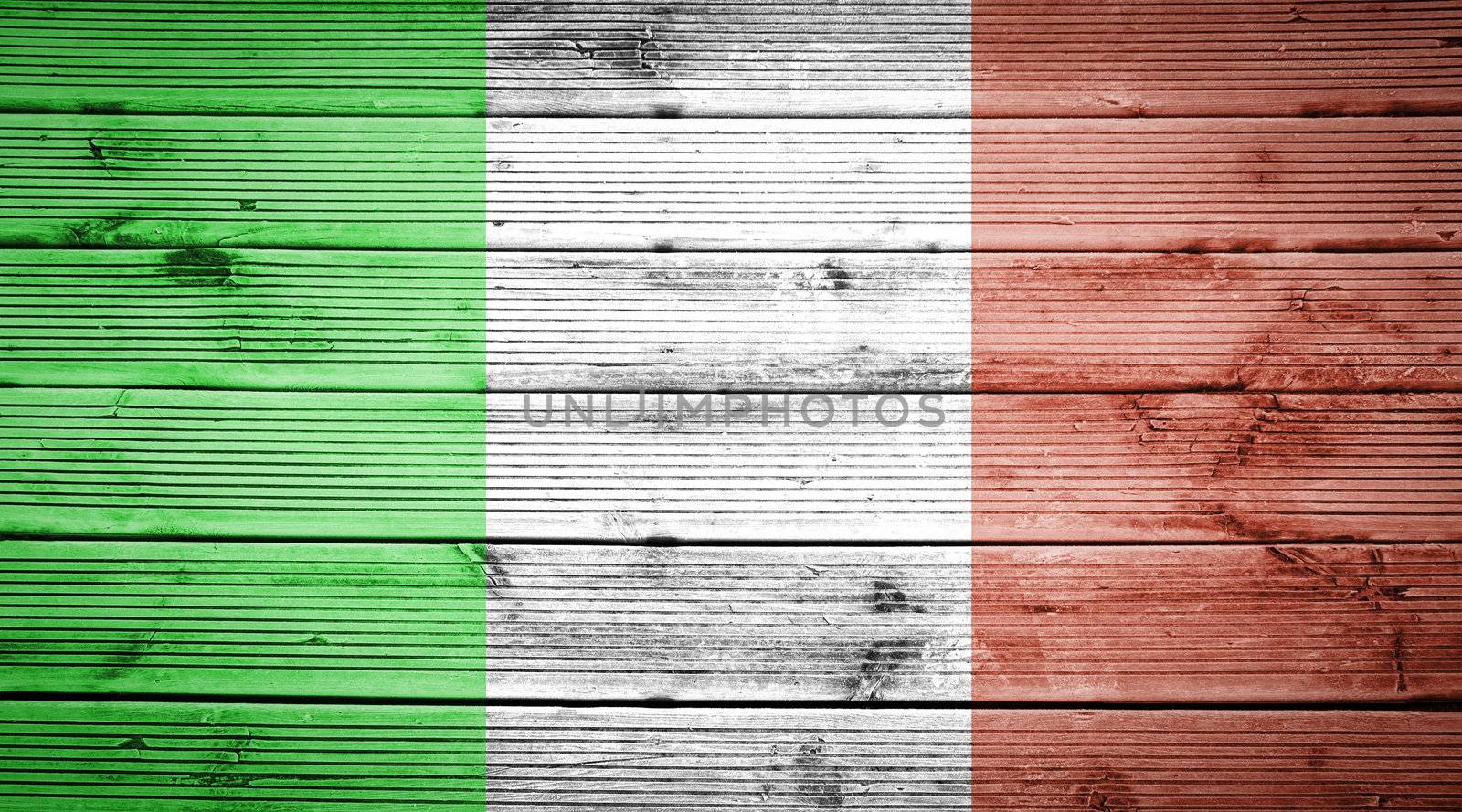 Wood texture background with colors of the flag of Italy by doble.d