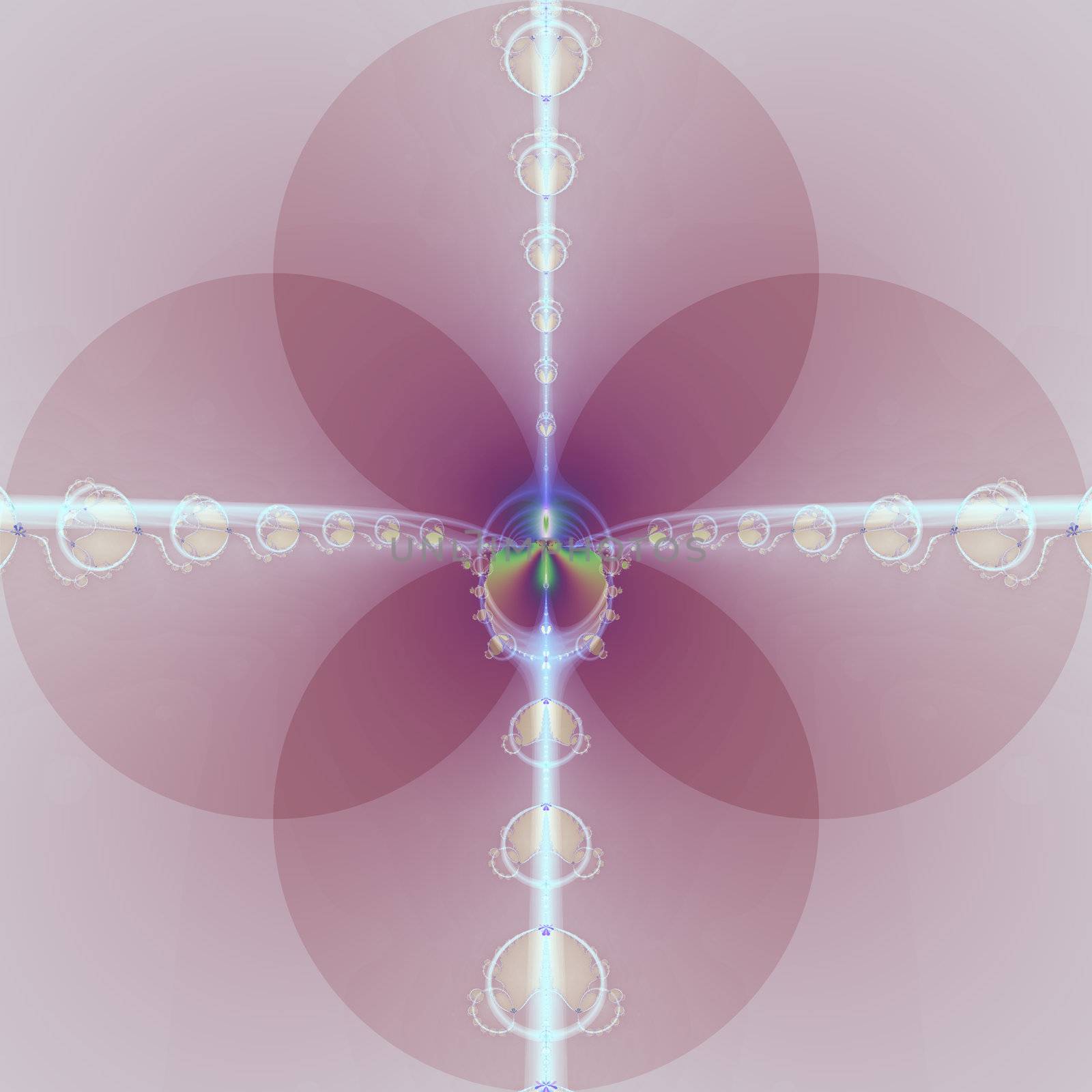Girly floral design, abstract psychedelic art, red flower