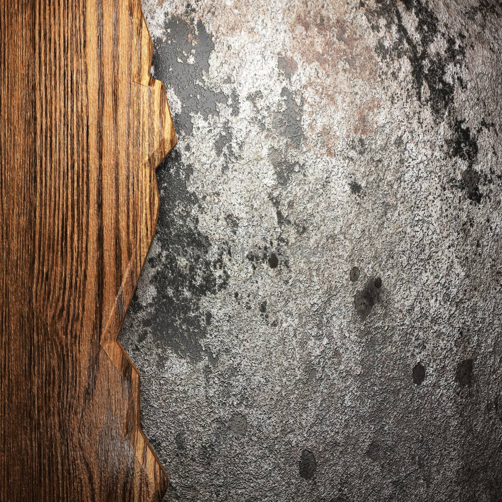 wood on wall made in 3D