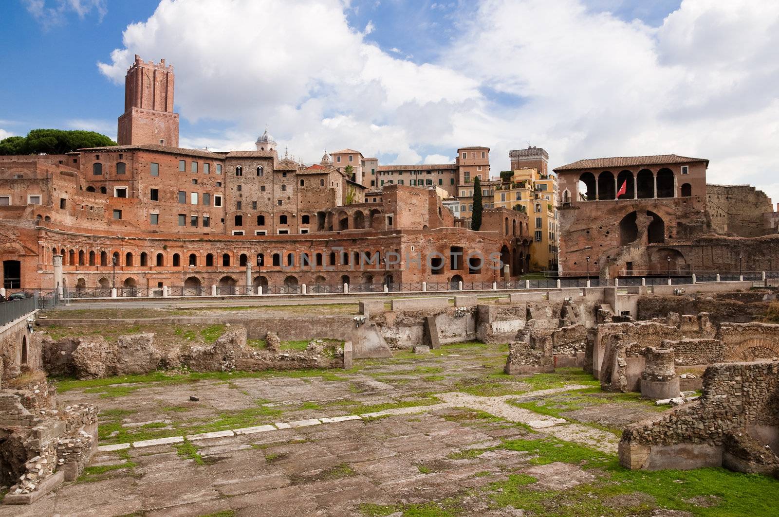 Foro di Trajano and torre delle Milizie at Roma - Italy