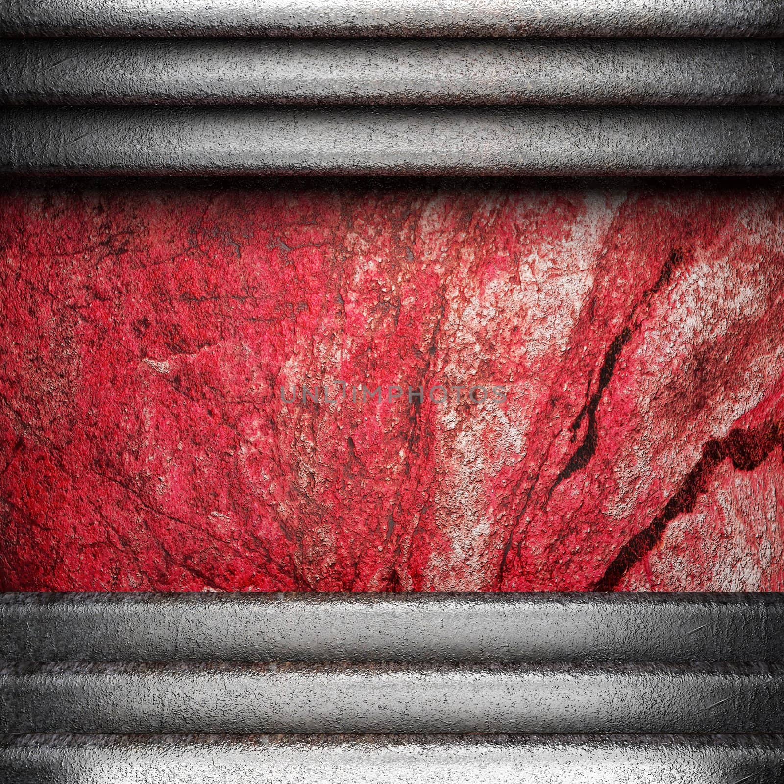 metal on wall made in 3d