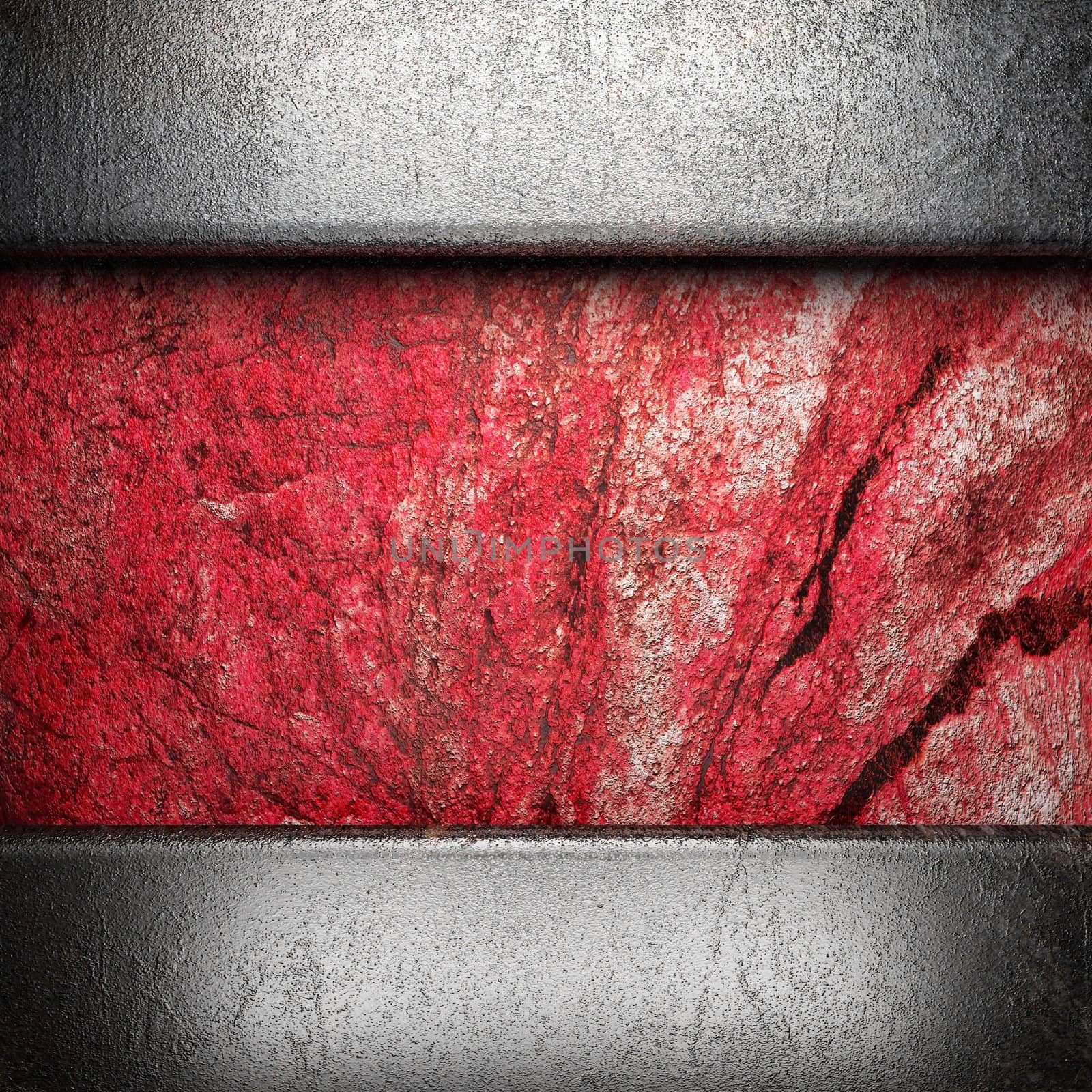 metal on wall made in 3d